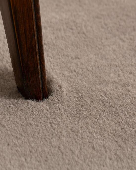 Jassrug Fuzzy Tavşan Tüyü Kürk Halı 160x220 Antrasit - 5