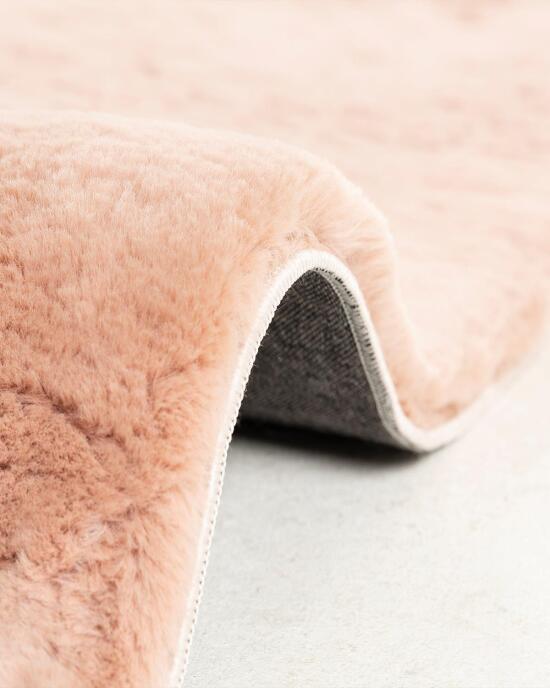 Jassrug Fuzzy Tavşan Tüyü Kürk Halı 200x290 Pudra - 4