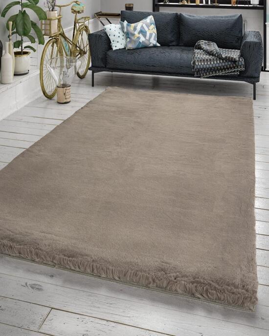 Jassrug Fuzzy Tavşan Tüyü Kürk Halı 80x150 Antrasit - 1
