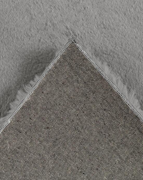 Jassrug Fuzzy Tavşan Tüyü Kürk Halı 80x150 Gri - 3