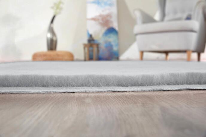 Jassrug Tavşan Tüyü Kürk Halı 120x180 Açık Gri - 3