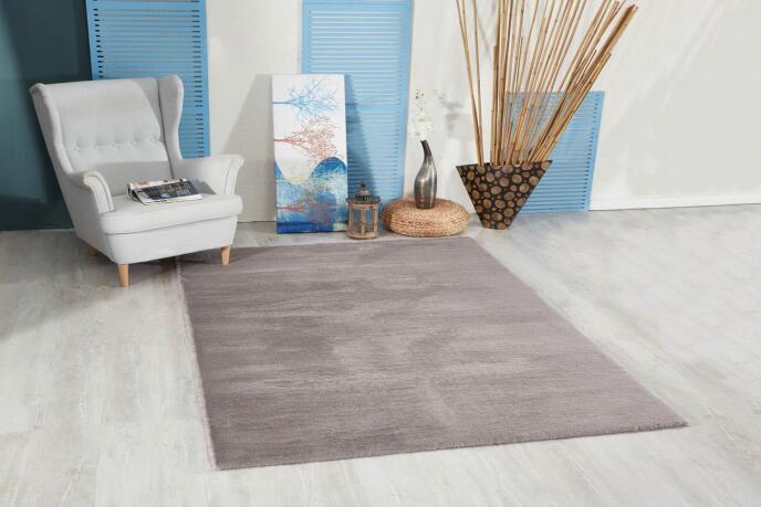 Jassrug Tavşan Tüyü Kürk Halı 120x180 Antrasit - 1