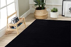 Jassrug Tavşan Tüyü Kürk Halı 120x180 Siyah - 2