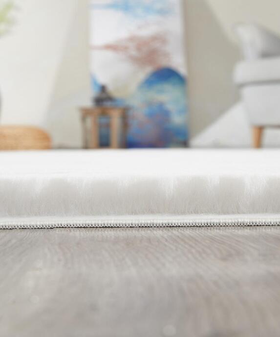 Jassrug Tavşan Tüyü Kürk Halı 160X220 Bej - 3
