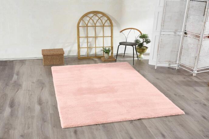 Jassrug Tavşan Tüyü Kürk Halı 160X220 Pudra - 1