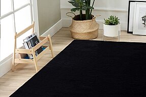 Jassrug Tavşan Tüyü Kürk Halı 160x220 Siyah - 2