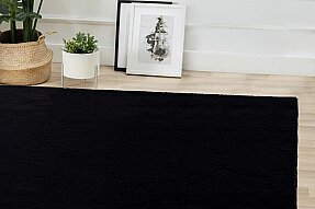 Jassrug Tavşan Tüyü Kürk Halı 160x220 Siyah - 3