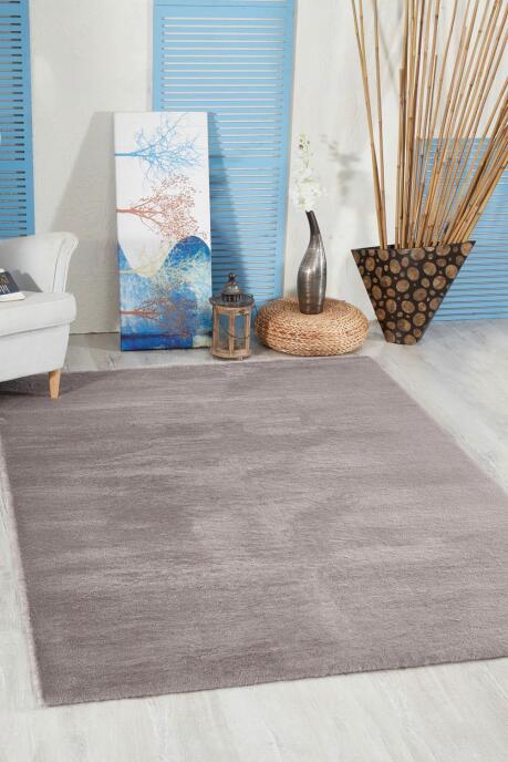 Jassrug Tavşan Tüyü Kürk Halı 80x120 Antrasit - 2