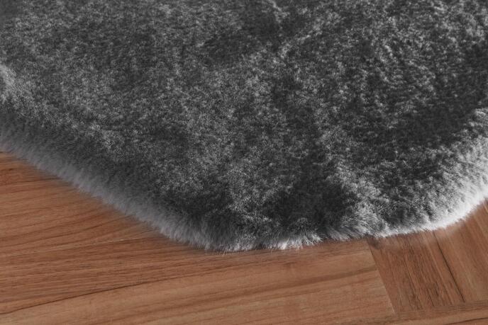 Jassrug Tavşan Tüyü Kürk Post Halı 70x100 Antrasit - 2