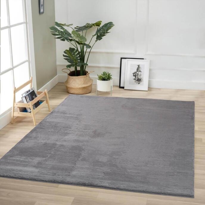 Jassrug Soft Tavşan Tüyü Kürk Halı 160x230 Antrasit - 1