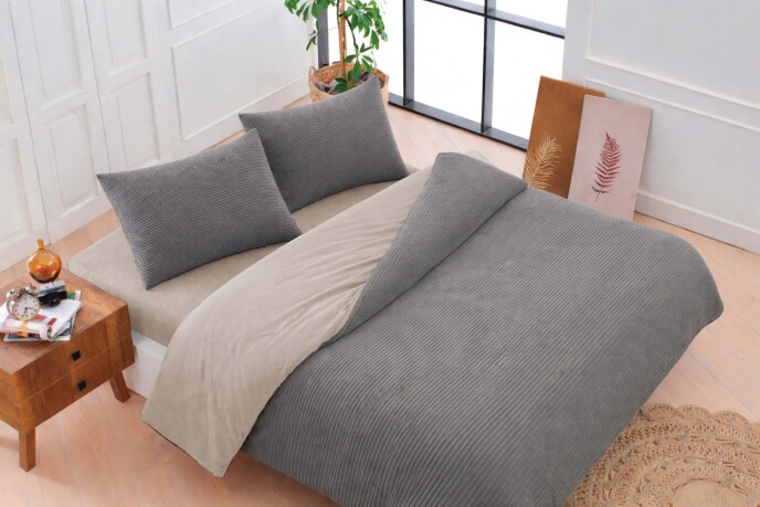 Merinos Eternıty Fitilli Nevresim Seti 4 Parça Koyu Gri - 1