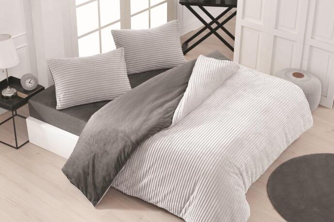 Merinos Eternity Fitilli 4 Parça Çift Kişilik Nevresim Takımı 200x220 Açık Gri - 1