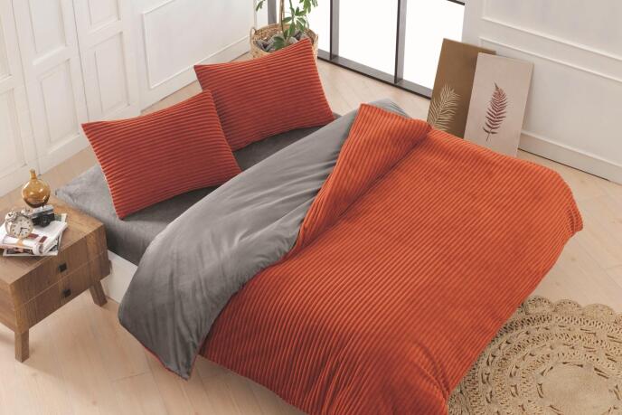 Merinos Eternity Fitilli 4 Parça Çift Kişilik Nevresim Takımı 200x220 Kiremit - 1
