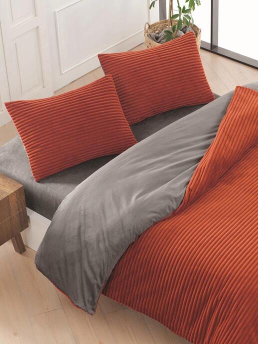 Merinos Eternity Fitilli 4 Parça Çift Kişilik Nevresim Takımı 200x220 Kiremit - 3