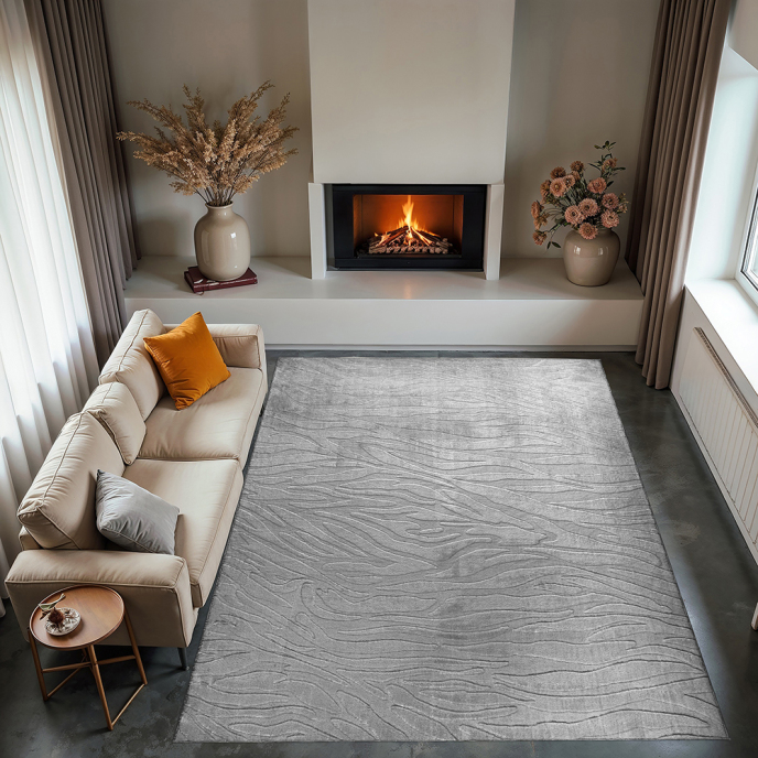 Dinarsu Alaçatı Püsküllü Parça Halı 150X230 Hex Gri - 1