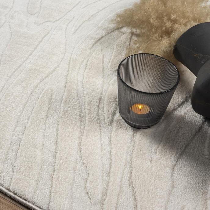 Dinarsu Alaçatı Püsküllü Kaymaz Taban Halı 150x230 Hex Açık Bej - 5