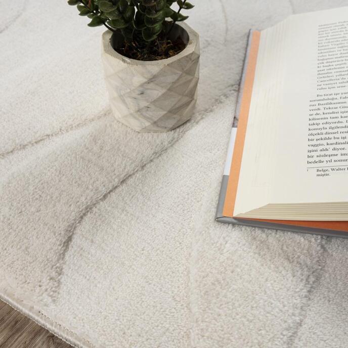 Dinarsu Alaçatı Püsküllü Kaymaz Taban Halı 150x230 Lorey Açık Bej - 5