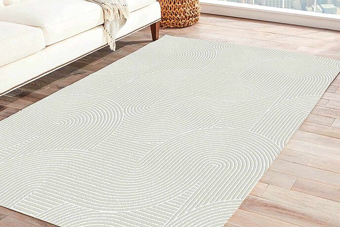 Jassrug Rölyef Halı 120X180 Joy Krem - 1