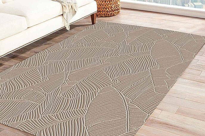 Jassrug Rölyef Halı 150X220 Garden Bej - 1
