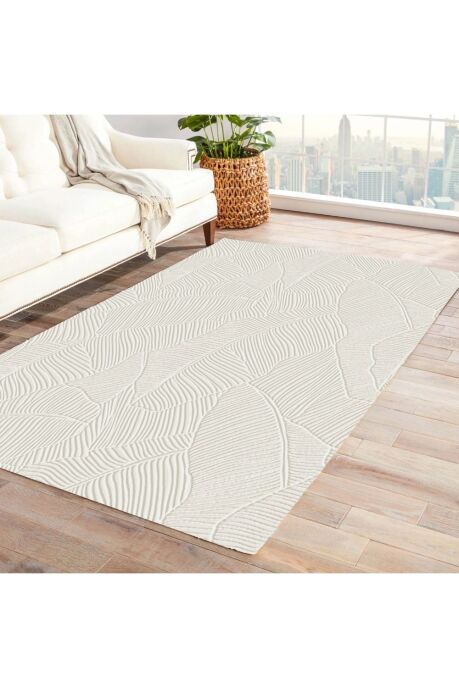 Jassrug Rölyef Halı 80X150 Garden Krem - 1