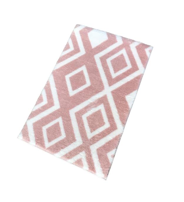 Jassrug Royal Kaymaz Taban Banyo Halısı 50x80 Karo Pudra - 1