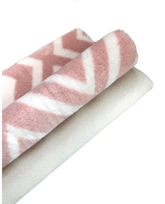 Jassrug Royal Kaymaz Taban Banyo Halısı 50x80 Karo Pudra - 2
