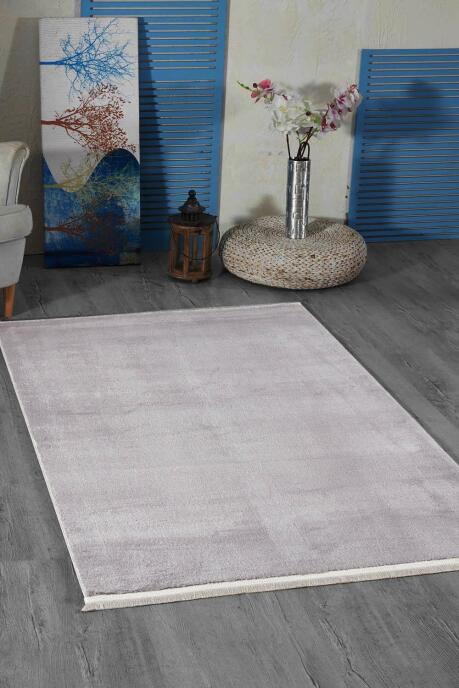 Jassrug Royal Püsküllü Kaymaz Taban Halı 120X180 Açık Gri - 2