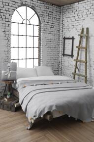 Dolce Bonita Home Tek Kişilik Ponponlu Pike Battaniye 150x200 Gri - 4