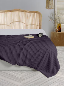 Dolce Bonita Home Wellsoft Fitilli Battaniye 150x220 Kül Moru - Uyku Bandı Hediyeli - Dolce Bonita Home