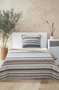 Merinos All Day 2 Parça Yatak Örtüsü Seti Tek Kutulu Bona Mavi - Merinos