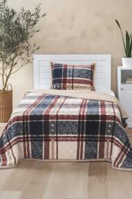 Merinos All Day 2 Parça Yatak Örtüsü Seti Tek Kutulu Boris Lacivert - Merinos