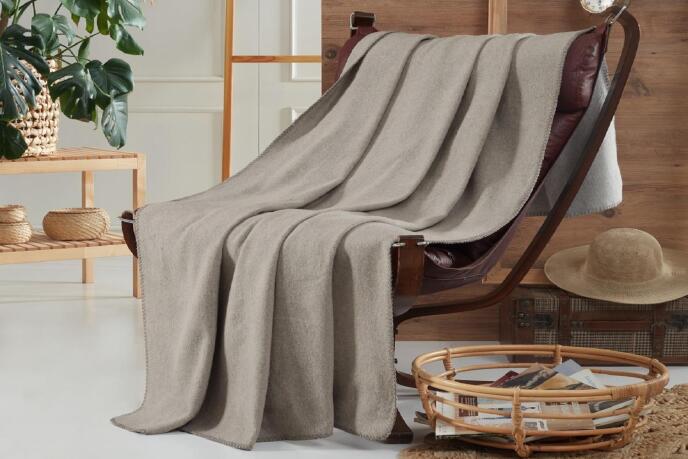 Aksu Brighton Collection Pamuklu TV Battaniye 130x170 Gri - 1