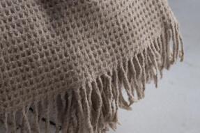 Aksu Brighton Collection Waffle Püsküllü TV Battaniye 130x170 Bej - 3