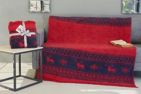 Dolce Bonita Home Pamuklu Tv Battaniye 127X155 Deer Kırmızı - 1