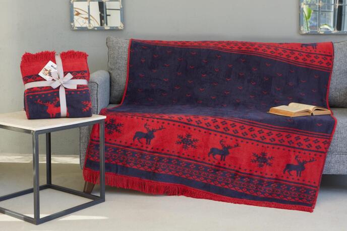 Dolce Bonita Home Pamuklu Tv Battaniye 127X155 Deer Kırmızı - 2