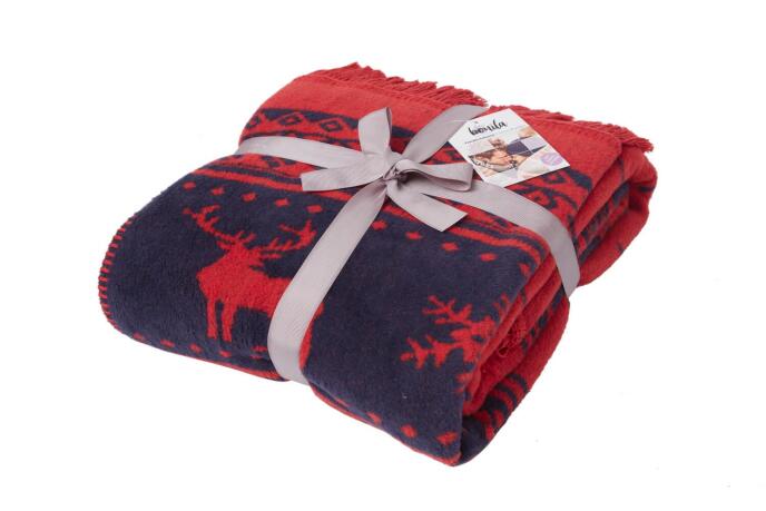 Dolce Bonita Home Pamuklu Tv Battaniye 127X155 Deer Kırmızı - 3