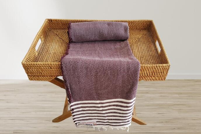 Aksu Summer Line Çok Amaçlı Örtü Pike Koltuk Örtüsü 170x220 Bordo - 3