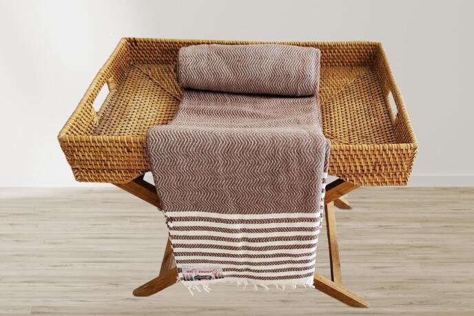 Aksu Summer Line Çok Amaçlı Örtü Pike Koltuk Örtüsü 170x220 Espresso - 3