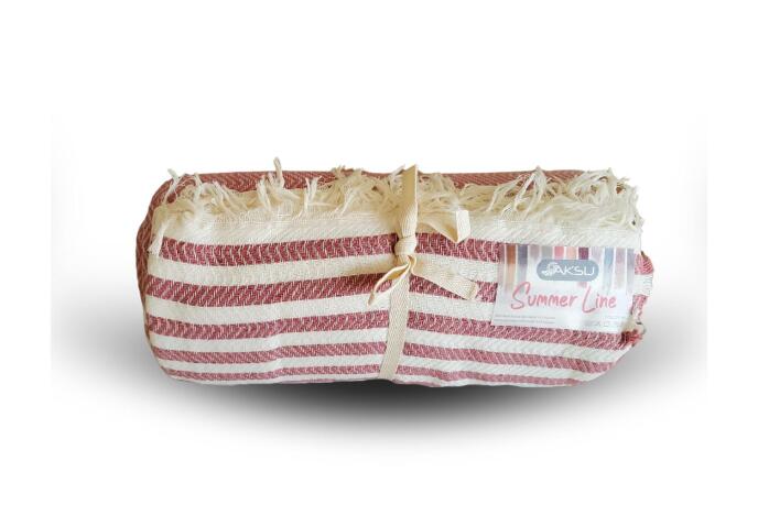 Aksu Summer Line Çok Amaçlı Örtü Pike Koltuk Örtüsü 170x220 Gül Kurusu - 4
