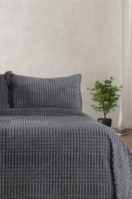 Merinos Modern Line 3 Parça Battaniye Seti K.Gri - 1
