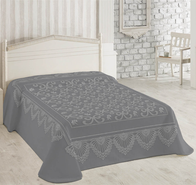 Merinos Pırıltı Embos Vizon Battaniye 220X240 Gri - 2