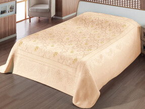 Merinos Pırıltı Embos Vizon Battaniye 220X240 Kutulu Bej-Gold - Merinos