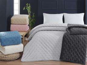 Aksu Microsoft Punto Yorgan Çift Kişilik 195x215 Açık Gri - Aksu