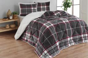 Merinos Comforter 3 PArça Yorgan Seti220x240cm Anna Gri - 1