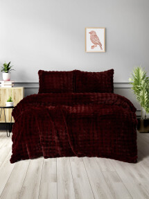 Merinos Dıamond 3 Parça Bubble Comforter Yorgan Seti 220x240 Bordo - 2