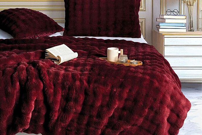 Merinos Dıamond 3 Parça Bubble Comforter Yorgan Seti 220x240 Bordo - 3
